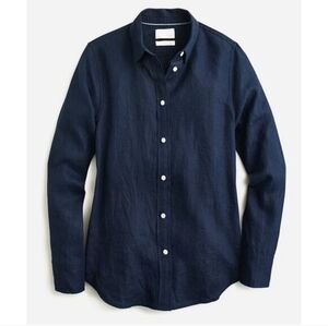 J. Crew Womens Baird McNutt Irish Linen Button Down Shirt Slim Fit
